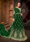Green Colour Latest Fancy Designer Wedding Wear Heavy Net With Embroidery And Stone Work Stylish Gown Collection 2025-B